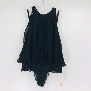 HAH Reversible Split At The Seams Bodysuit in Black